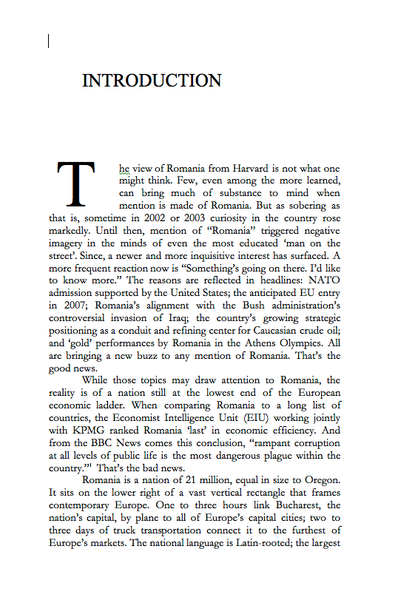 H - ROMANIA REDUX: A View from Harvard / PAPERBACK